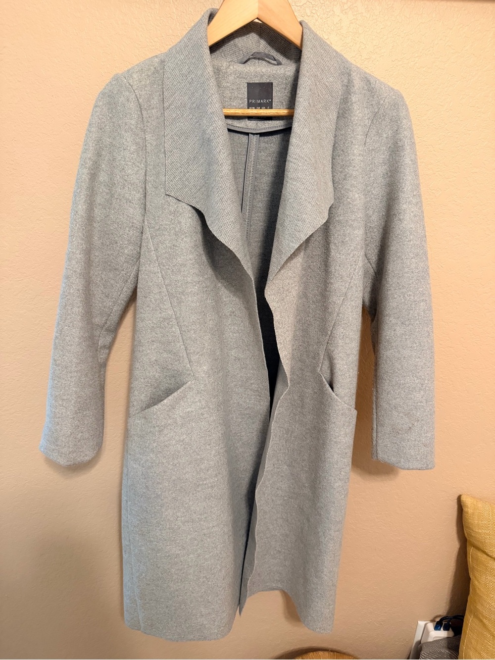 Primark Light Gray Open-Front Duster Trench Coat